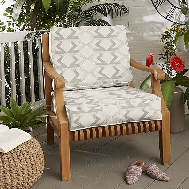 Sorra Home Indoor Outdoor Corded 25 in. x 25 in. Deep Seating Cushion Set