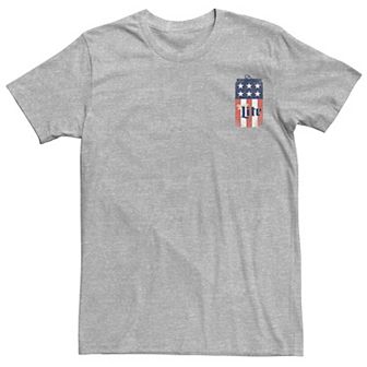 Big & Tall Miller Coors Miller Lite Flag Can Tee