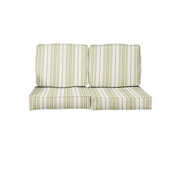 Sorra Home Outdoor/Indoor 23 in x 23.5 in Deep Seating Loveseat Cushion Set