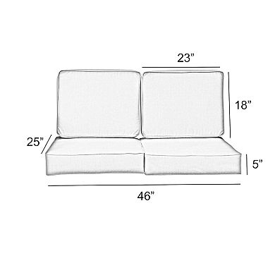 Sorra Home Outdoor/Indoor 25 in. x 23 in. Deep Seating Loveseat Cushion Set