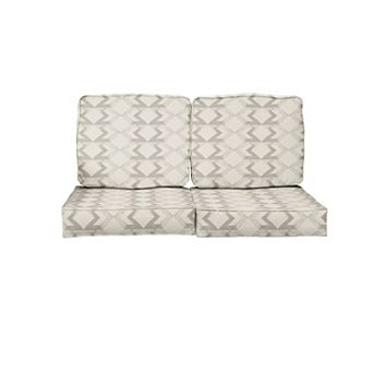 Sorra Home Indoor Outdoor 27 in x 29 in Deep Seating Loveseat Cushion Set