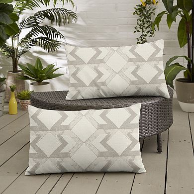 Sorra Home Outdoor/Indoor Knife Edge Pillow 2-piece Set - 24 x 12