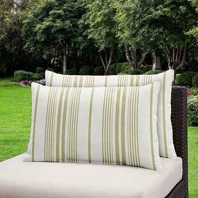 Sorra Home Outdoor/Indoor Knife Edge Pillow 2-piece Set - 26 x 16