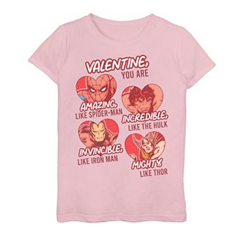 Girls 7-16 Marvel Valentine You Are Marvel Graphic Tee