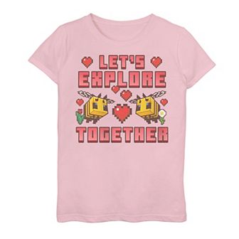 Girls 7-16 Minecraft Lets Explore Together Graphic Tee