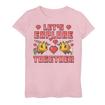 Girls 7-16 Minecraft Lets Explore Together Graphic Tee