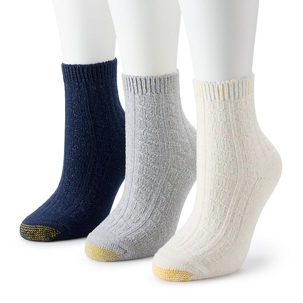 Women's GOLDTOE® Sparkle Cable Crew Socks 3Pack