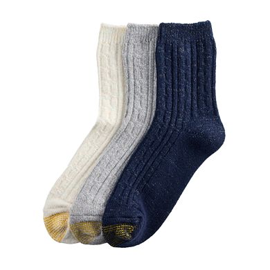 Women's GOLDTOE Sparkle Cable Crew Sock 3-Pack
