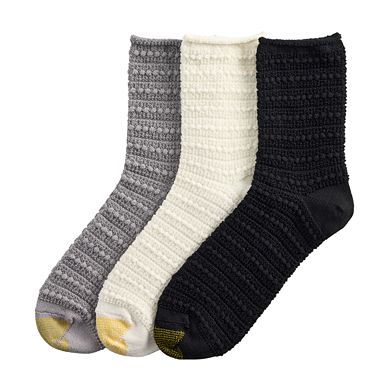 Women's GOLDTOE® 3-Pack Bubble Crew Socks