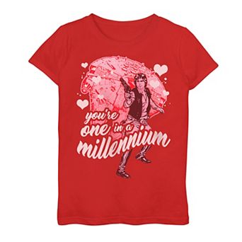Girls 7-16 Star Wars Han Solo One In Millennium Valentine's Day Graphic Tee