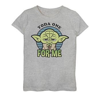 Girls 7-16 Star Wars Valentine's Day Yoda One For Me V7 Graphic Tee