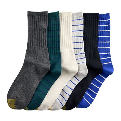 Women's GOLDTOE® 6-Pack Ribbed Crew Socks