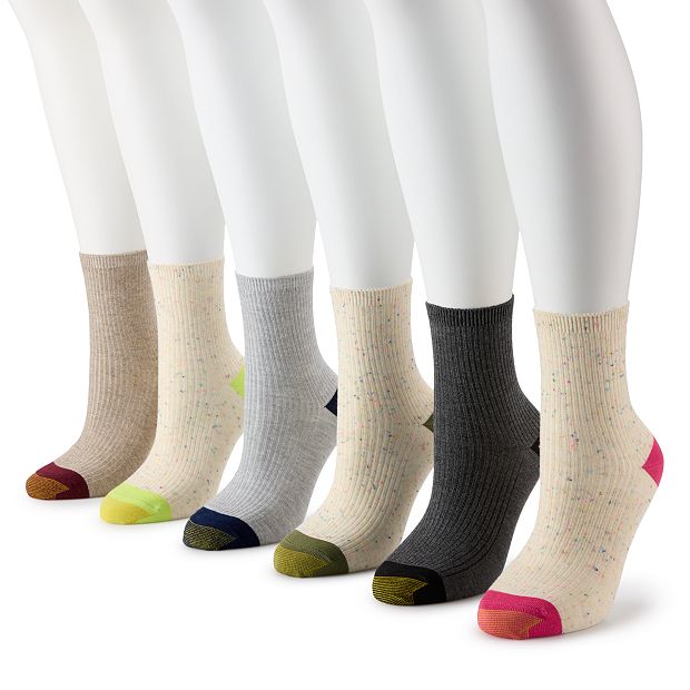 Women's GOLDTOE® 6-Pack Lola Nep Short Crew Socks