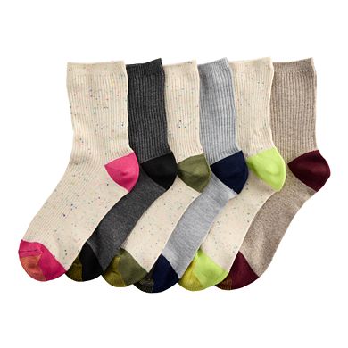 Women's GOLDTOE 6-Pack Lola Nep Short Crew Socks