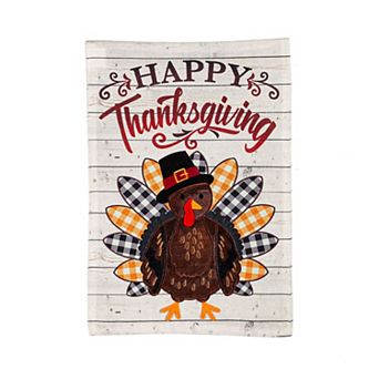 Evergreen Enterprises Pilgrim Turkey Thanksgiving Garden Flag