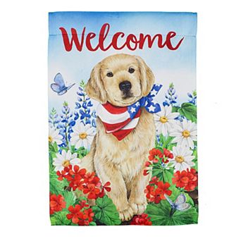 Evergreen Enterprises Patriotic Dog Welcome Garden Flag
