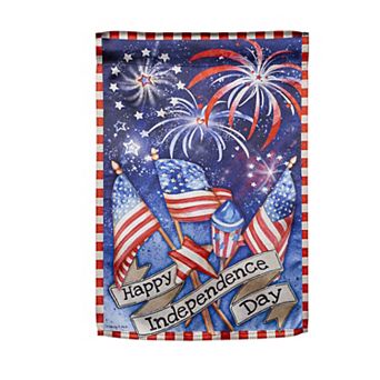 Evergreen Enterprises Independence Day Fireworks Garden Flag