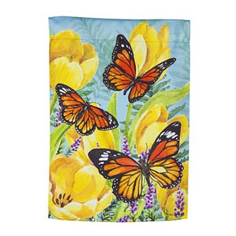 Evergreen Enterprises Tulip Butterfly Garden Flag