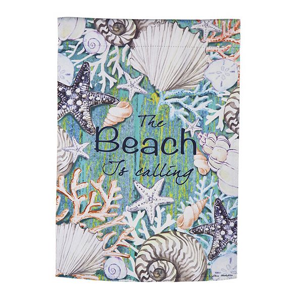 Evergreen Enterprises The Beach Seashell Garden Flag