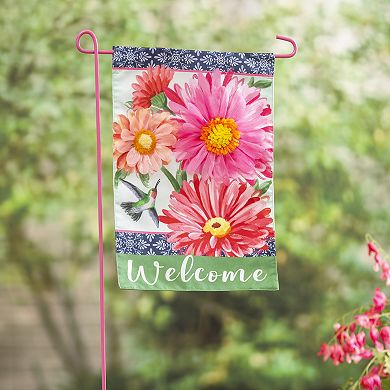 Evergreen Enterprises Gerbera Flower Hummingbird Garden Flag