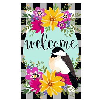 Evergreen Enterprises Farmhouse Chickadee Garden Flag