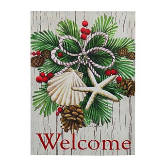 Evergreen Enterprises Costal Christmas Garden Flag