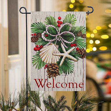Evergreen Enterprises Costal Christmas Garden Flag