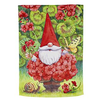 Evergreen Enterprises Geranium Gnome Garden Flag