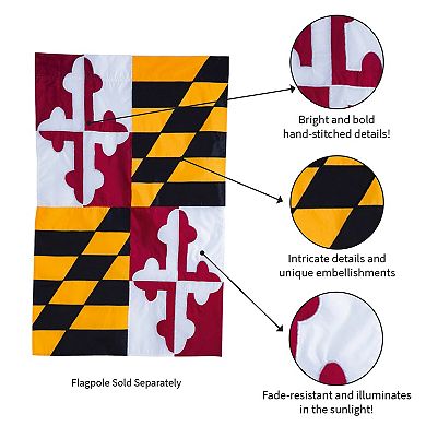 Evergreen Enterprises Maryland State Flag Garden Applique Flag
