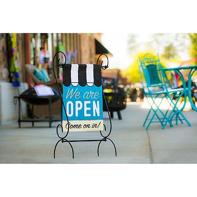 Evergreen Enterprises "We Are Open" Garden Flag