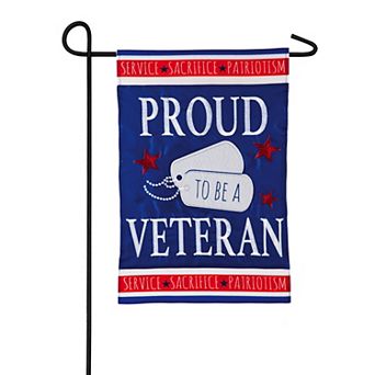 Evergreen Enterprises Proud Veteran Applique Garden Flag