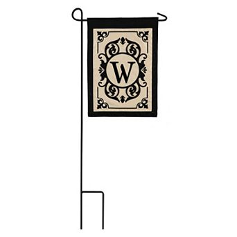 Evergreen Enterprises Cambridge Monogram Letter W Applique Garden Flag