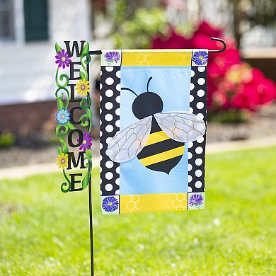 Evergreen Enterprises Bee with a Border Applique Garden Flag