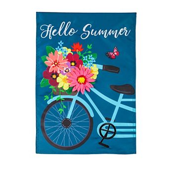 Evergreen Enterprises Hello Summer Bicycle Garden Flag
