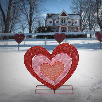 National Tree Company Valentine’s Day Hearts LED Outdoor Decor