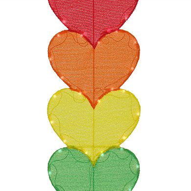 National Tree Company Stacked Rainbow Hearts LED Outdoor Decor