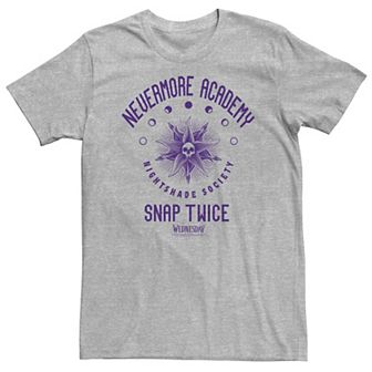 Big & Tall Wednesday Nevermore Academy Snap Twice Logo Tee