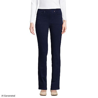 Pantalon en jersey, jambe large et taille élastique, noir | Ulla Popken