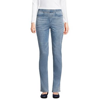 Women's Lands' End Starfish Mid-Rise Pull-On Straight Jeans