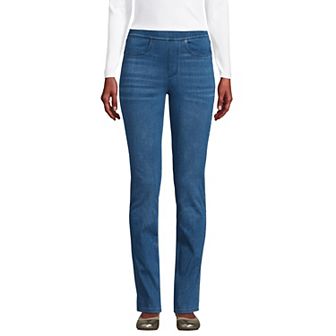 Women's Lands' End Starfish Mid-Rise Pull-On Straight Jeans