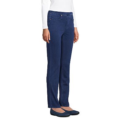 Women's Lands' End Tall Starfish Mid-Rise Pull-On Straight Jeans