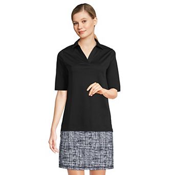 Women's Lands' End Performance Elbow Sleeve Pique Polo Top