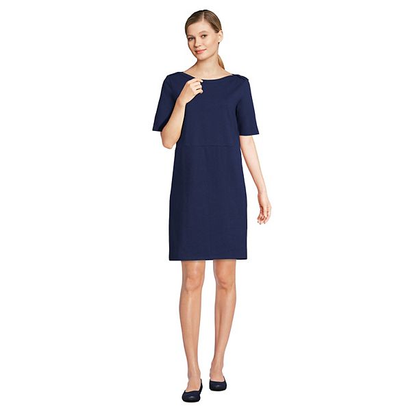 Women's Lands' End Heritage Jersey Elbow Sleeve Dress
