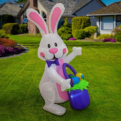 National Tree Company Inflatable Waving Easter Bunny Outdoor Decor