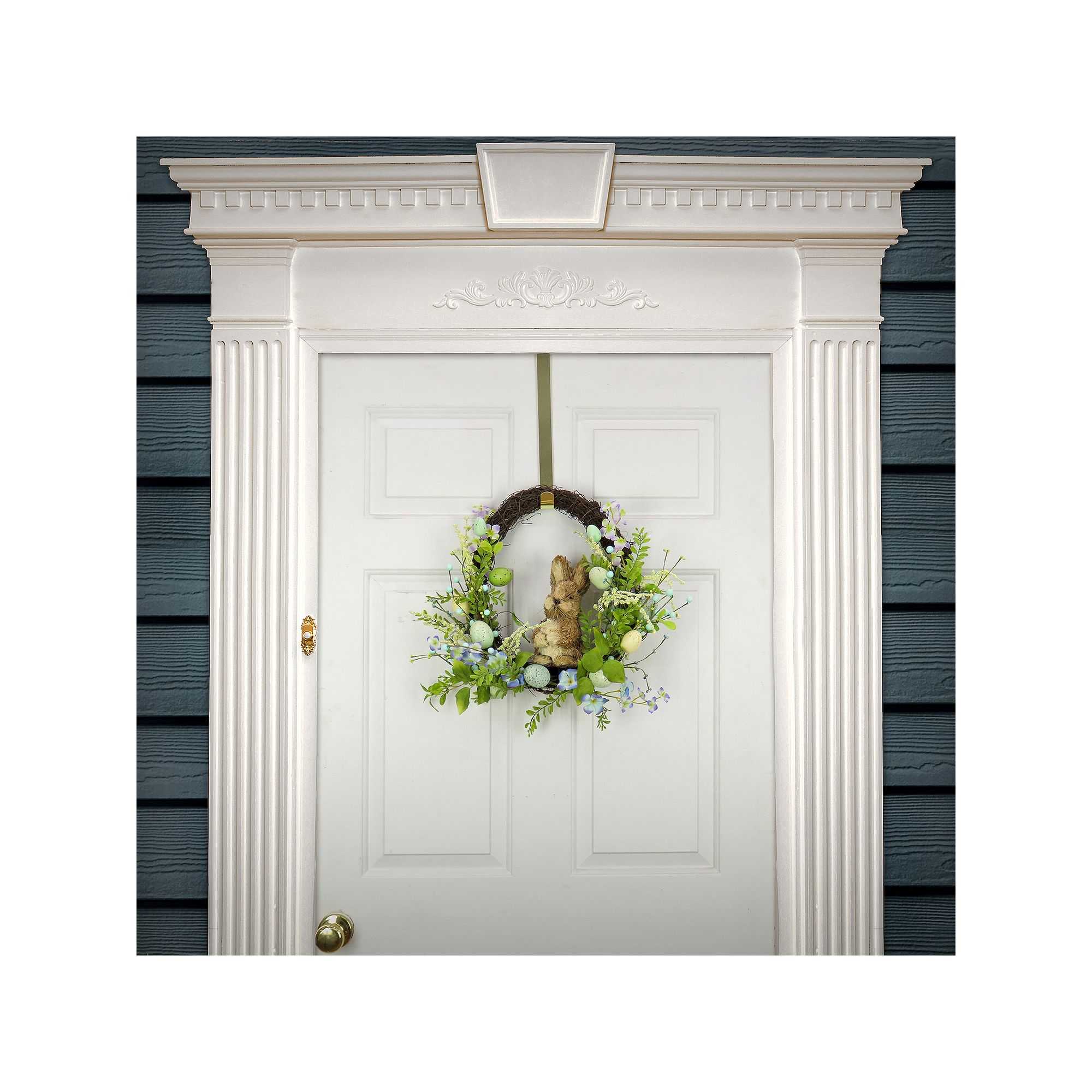 National Tree Company Bunny Easter Artificial Eggs Wreath, Blue