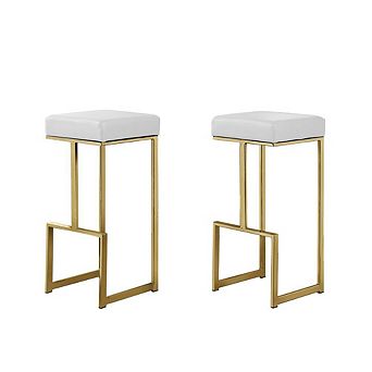 Best Master Furniture Dorrington Faux Leather Backless Bar Stool