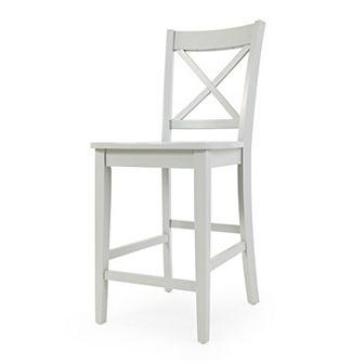 Jofran Simplicity X-Back Stool - Paperwhite, Set of 2