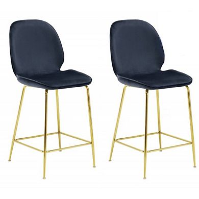 Best Master Furniture Preston 29 Velvet Counter Stool (Set of 2)
