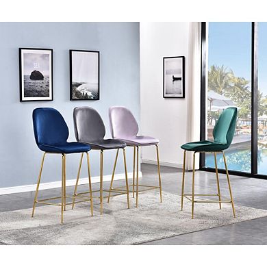 Best Master Furniture Preston 29 Velvet Counter Stool (Set of 2)