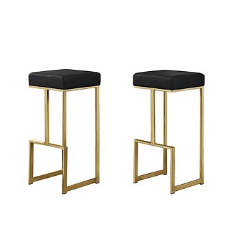 Best Master Furniture Dorrington Faux Leather Backless Bar Stool, Set of 2